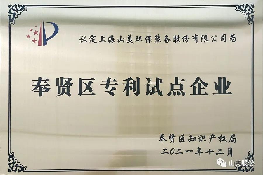 榮譽(yù)接踵而至，上海山美股份再獲表彰：獲評(píng)為上海市奉賢區(qū)試點(diǎn)企業(yè)